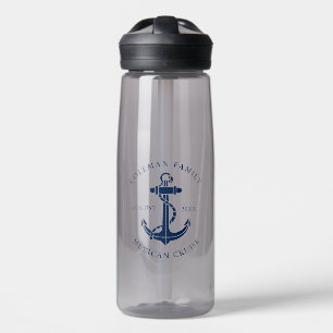 Modern Boat Cruise Nautical Anchor Custom Water Bottle