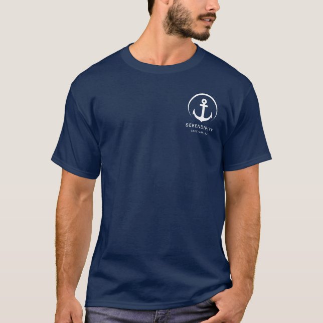 Modern Boat Nautical Anchor Custom T-Shirt (Front)