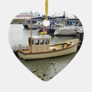 Modern Boat Traditional Style Ceramic Ornament