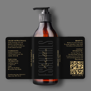 Modern Body Bath Elegant Black Gold Beauty Bottle