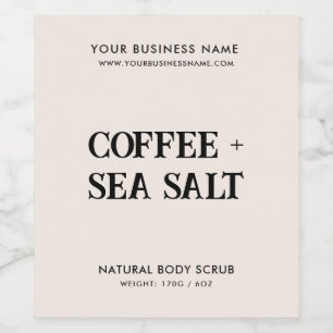 Modern body scrub elegant neutral product label