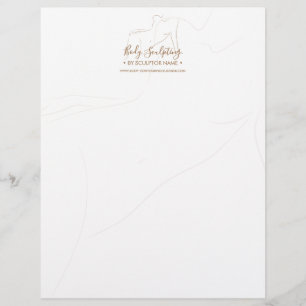 Modern Body sculpt contouring beauty tanning Letterhead