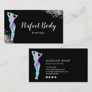 Modern Body Sculpting Fitness Waist Holographic Business Card