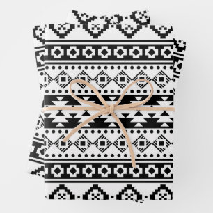 Modern Bohemian Aztec Motif Wrapping Paper Sheet