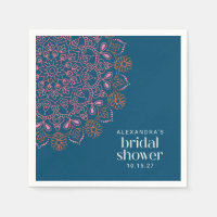 Modern Bohemian Blue Mandala Bridal Shower Custom