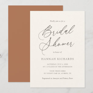 Modern Bohemian Burnt Orange Bridal Shower Invitat Invitation