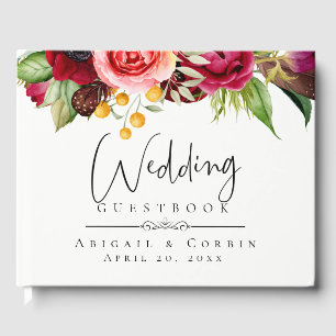 Modern Bohemian Floral Wedding Guest Book