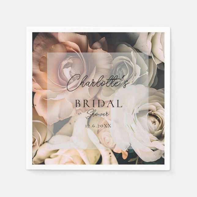Modern, bohemian, flowers bridal shower   napkin (Front)