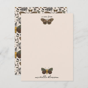 Modern Bohemian Moth Wildflowers Abstract Pattern Card