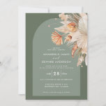 Modern bohemian sage green pampas grass wedding<br><div class="desc">Modern sage green botanical pampas grass stylish wedding invitation card. Beautiful handprinted floral watercolors and script text. Modern on trend design.</div>