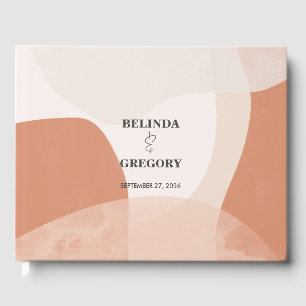 Modern Bohemian Terracotta Abstract Wedding Guest Book