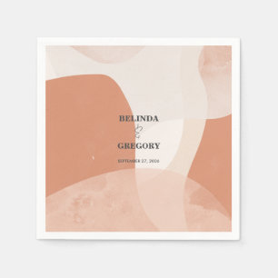 Modern Bohemian Terracotta Abstract Wedding Napkin