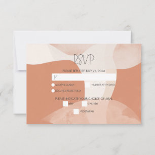 Modern Bohemian Terracotta Abstract Wedding   RSVP Card