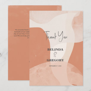 Modern Bohemian Terracotta Abstract Wedding   Thank You Card