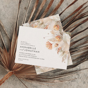 Modern bohemian terracotta pampas grass wedding