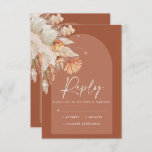 Modern bohemian terracotta pampas grass wedding RS RSVP Card<br><div class="desc">Modern bohemian terracotta pampas grass stylish wedding R.S.V.P replycard.</div>