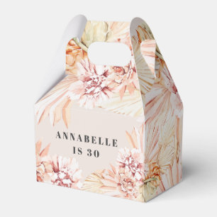 Modern bohemian watercolor floral pastel birthday favor box