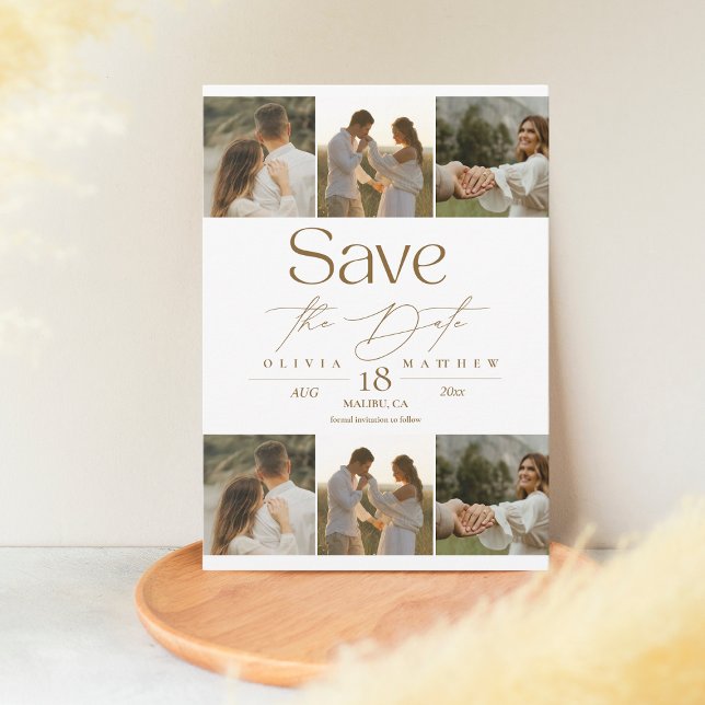 Modern Boho 7 Photo Wedding Save the Dates  Save The Date (Creator Uploaded)