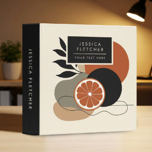 Modern Boho Abstract Art Orange and Terracotta Min Binder