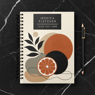 Modern Boho Abstract Art Orange and Terracotta Min Notebook