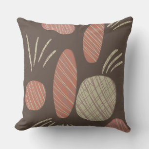 Modern Boho Abstract Boulder Stones Throw Pillow