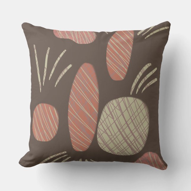 Modern Boho Abstract Boulder Stones Throw Pillow (Front)