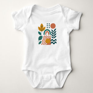 Modern Boho Abstract Nature Wall Art Baby Bodysuit