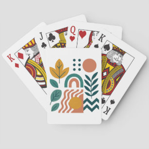 Modern Boho Abstract Nature Wall Art Playing Cards