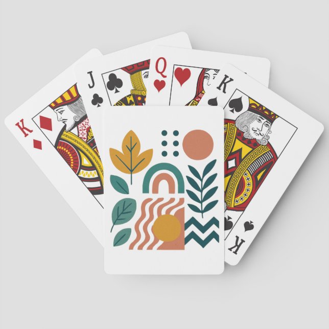 Modern Boho Abstract Nature Wall Art Playing Cards (Back)