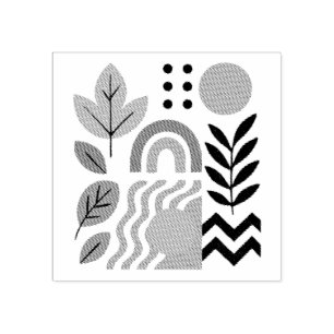 Modern Boho Abstract Nature Wall Art Rubber Stamp
