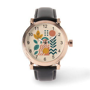 Modern Boho Abstract Nature Wall Art Watch