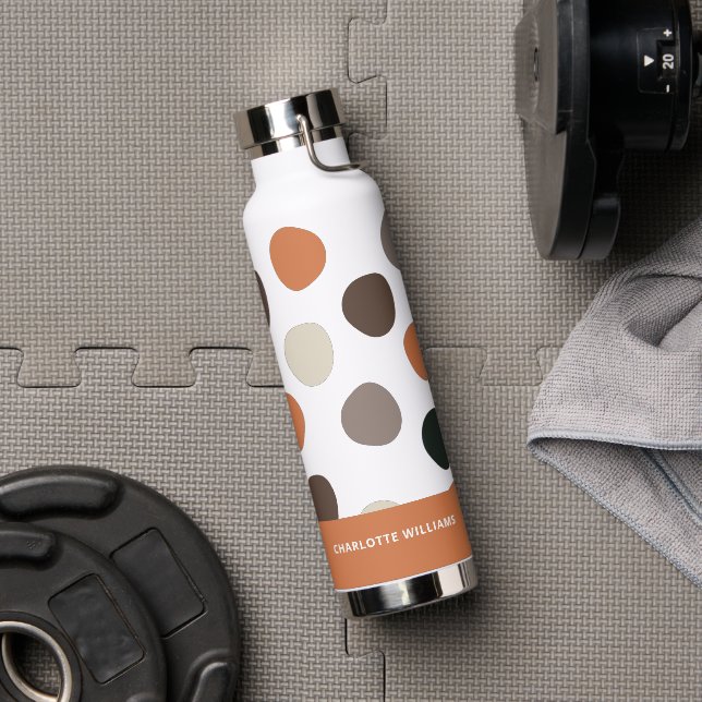 Modern Boho Abstract Polka Dots Water Bottle (Gym)