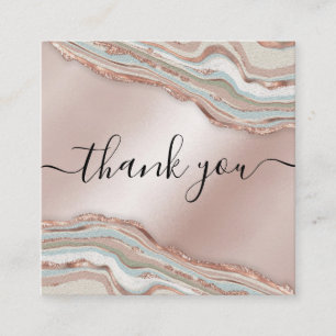modern boho agate thank you for your order sq square business card