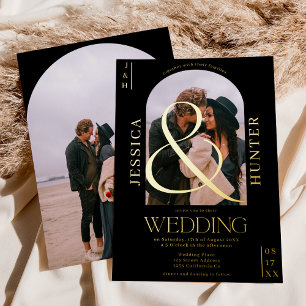 Modern boho arch 2 photos wedding black
