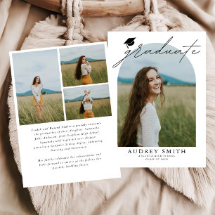 Modern Boho Arch 4 Photos Graduation Announcement