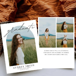Modern Boho Arch 4 Photos Graduation Announcement
