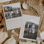 Modern Boho Arch | Cream Family Photo Holiday Card<br><div class="desc">This modern boho arch cream family photo holiday card is the perfect simple holiday greeting. The bohemian cream and gold design features unique industrial lettering typography with minimalist vintage style. Personalize the front of the card with a photo, your family name and the year. Include 3 additional photos, and a...</div>