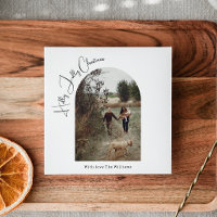 Modern Boho Arch Holly Jolly Christmas One Photo