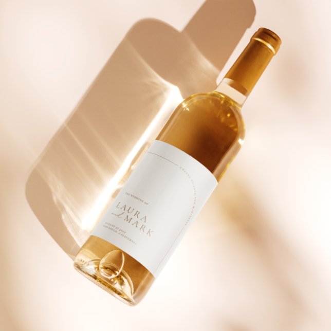 Modern Boho Arch Minimalist Wedding Wine Label (Modern Boho Arch Minimalist Wedding Wine Label)