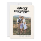 Modern Boho Arch One Family Photo Merry Christmas 