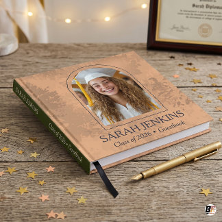 Modern Boho Arch Photo Class of 2026 Graduation Guest Book