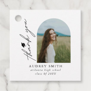 Modern Boho Arch Photo Graduation Thank You Favour Tags