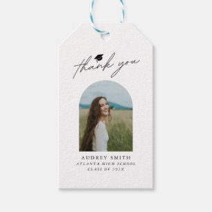 Modern Boho Arch Photo Graduation Thank You Gift Tags