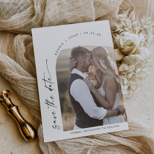 Modern Boho Arch Photo Save The Date