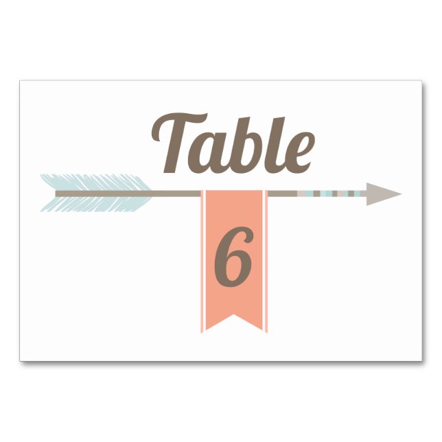 Modern Boho Arrow Banner Table Number (Front)
