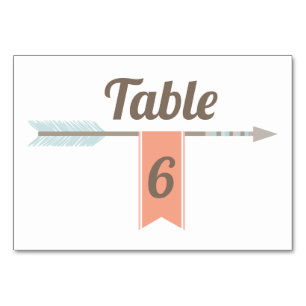 Modern Boho Arrow Banner Table Number
