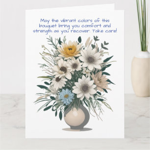 Modern Boho Art Flower Get Well Soon Card