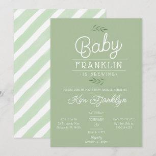 Modern Boho Baby Is Brewing Baby Shower Invitation