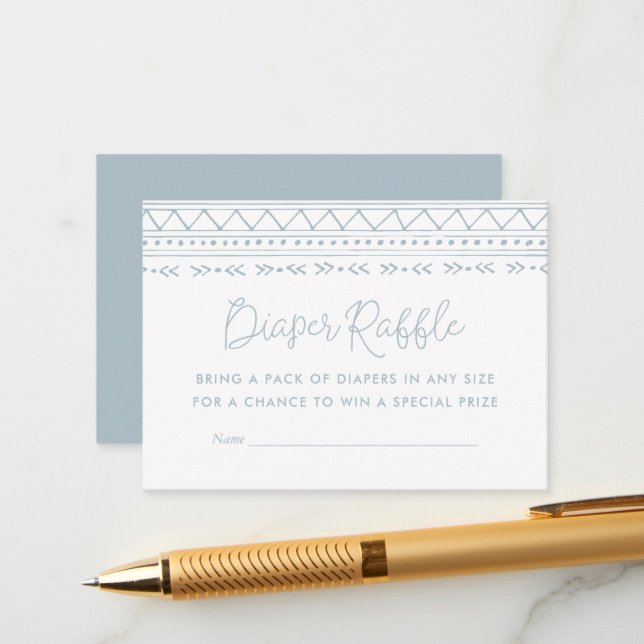 Modern Boho Baby Shower Diaper Raffle Enclosure Card (Front/Back In Situ)