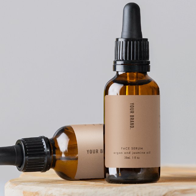 Modern Boho Beige 1oz 30ml Cosmetic Bottle Label (Creator Uploaded)
